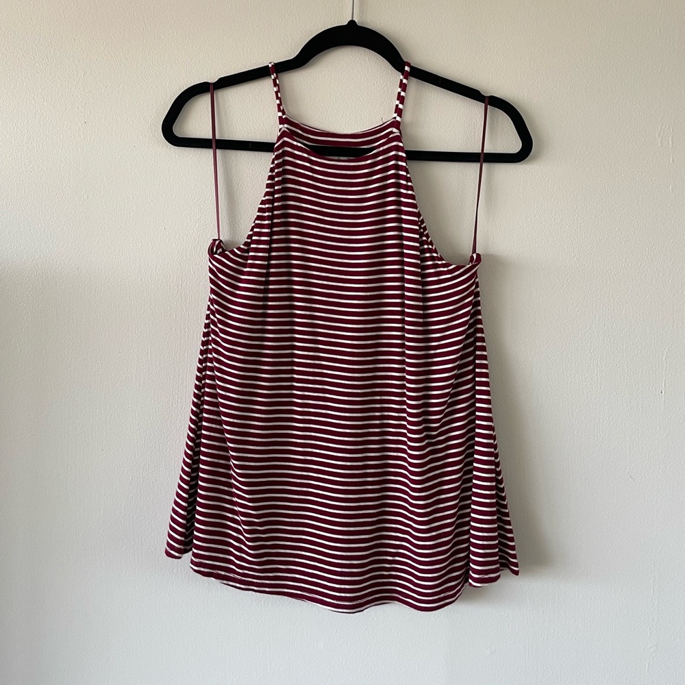 Nine Britton Maroon & White Stripe Tank (S)